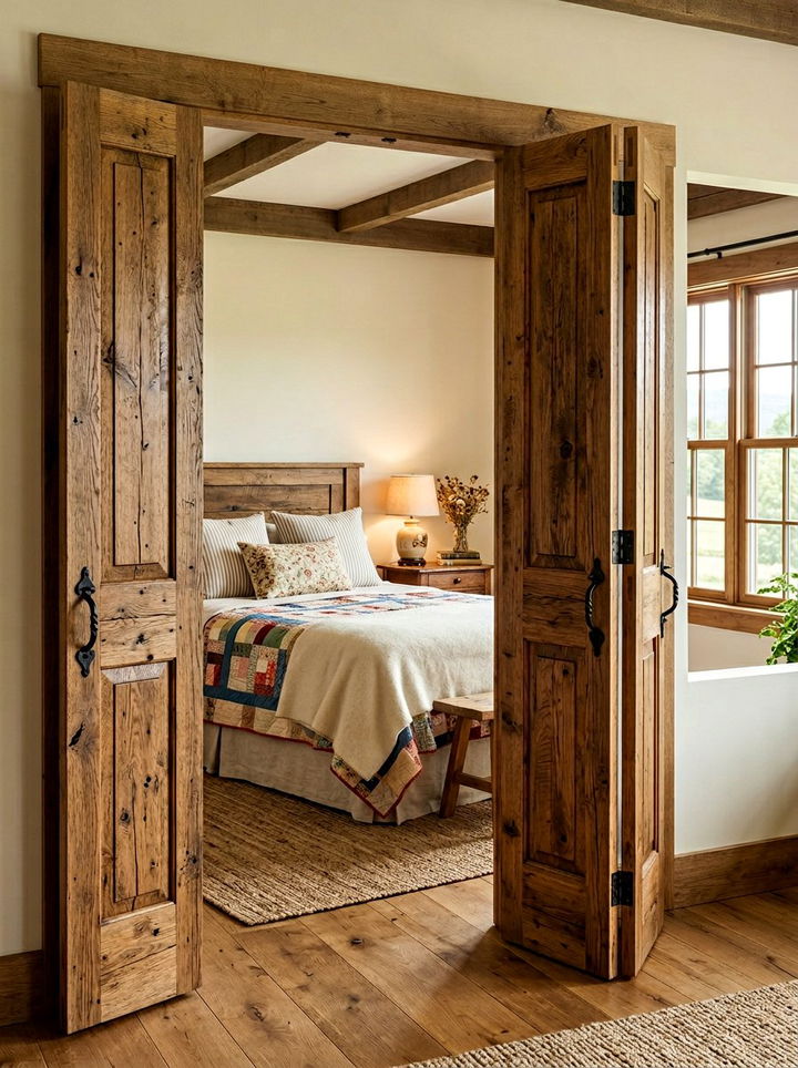 Rustic Wood Bifold Door - 30 bedroom bifold doors