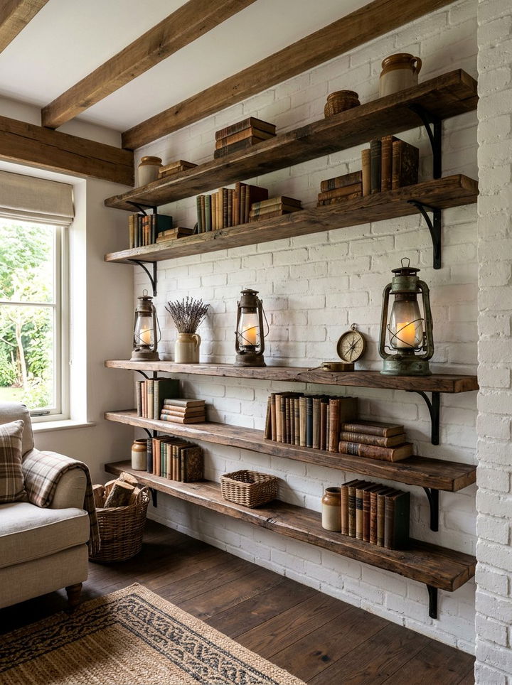 Rustic Wood Built In Shelves - 30 bedroom built-in shelves