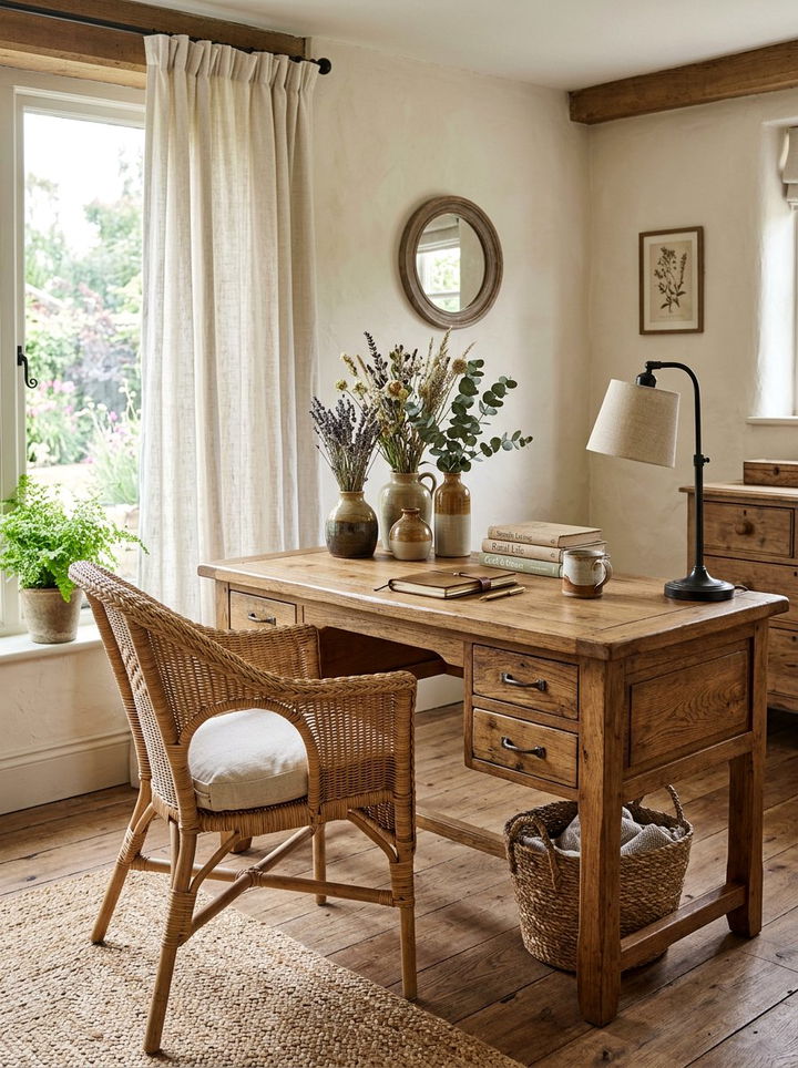 Rustic Wood Desk - 30 bedroom workspace ideas