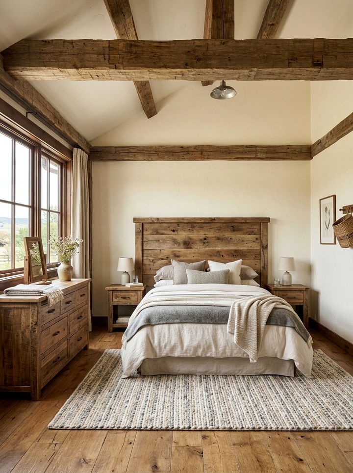 Rustic Wood Farmhouse Bedroom - 30 farmhouse bedroom ideas