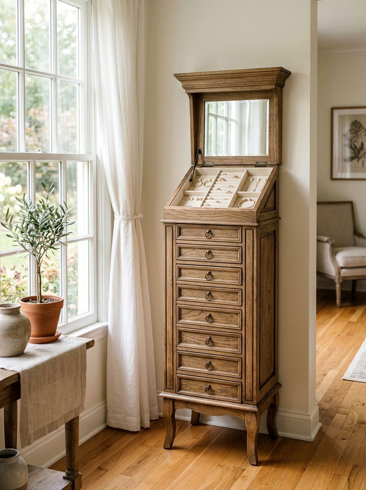 Rustic Wood Jewelry Armoire - 30 bedroom reclaimed wood furniture ideas