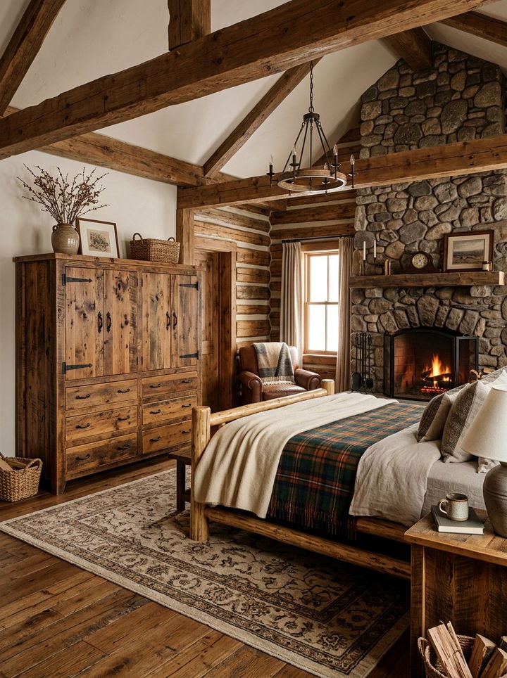 Rustic Wood Storage Cabinet - 30 bedroom cabinet storage ideas