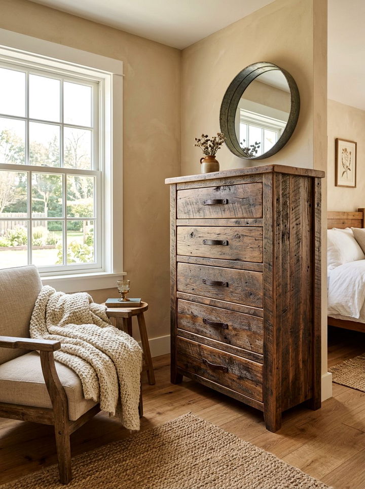 Rustic Wood Tall Chest - 30 bedroom tall dressers