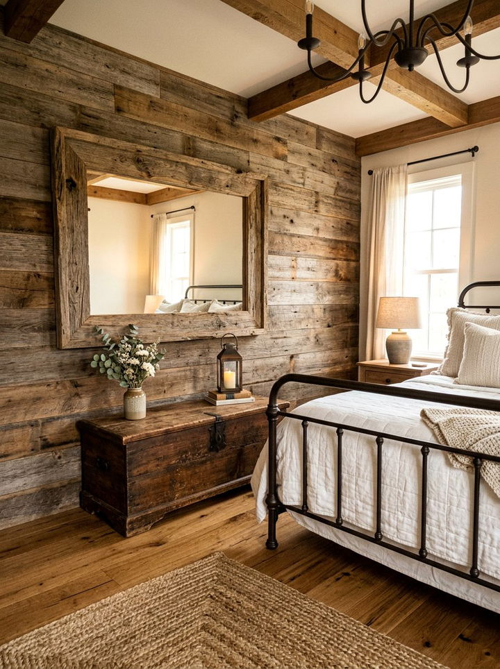 Rustic Wood Wall Mirror - 30 bedroom mirrors