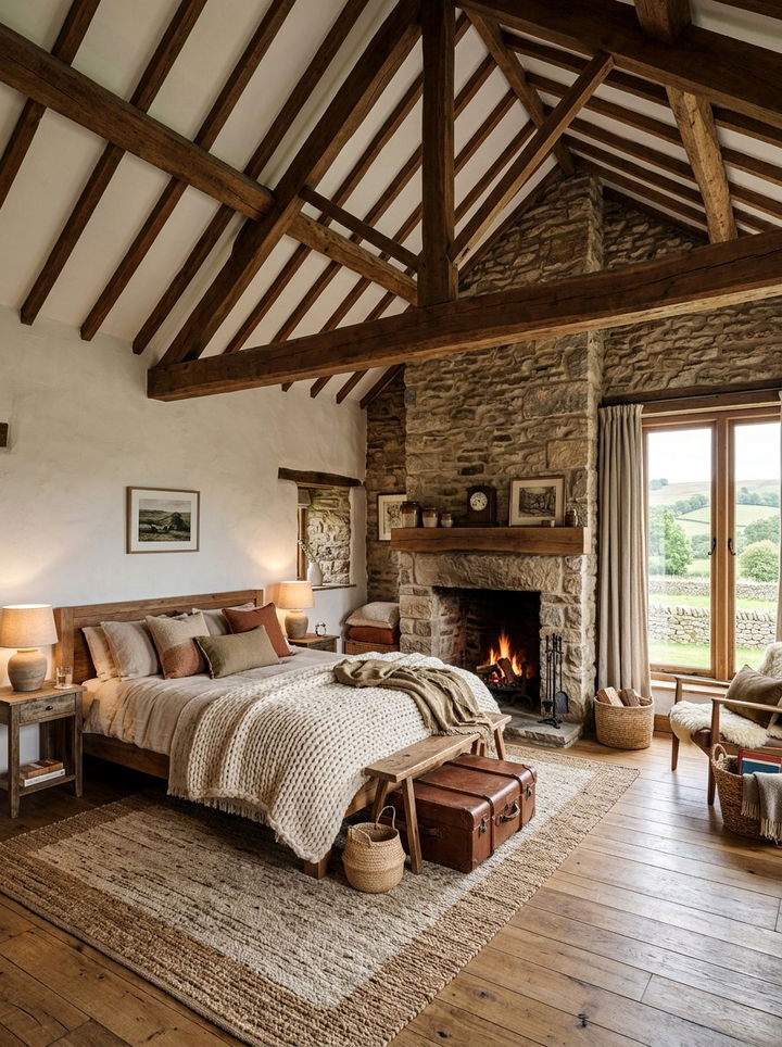 Rustic Wooden Beams - 30 romantic bedroom ideas