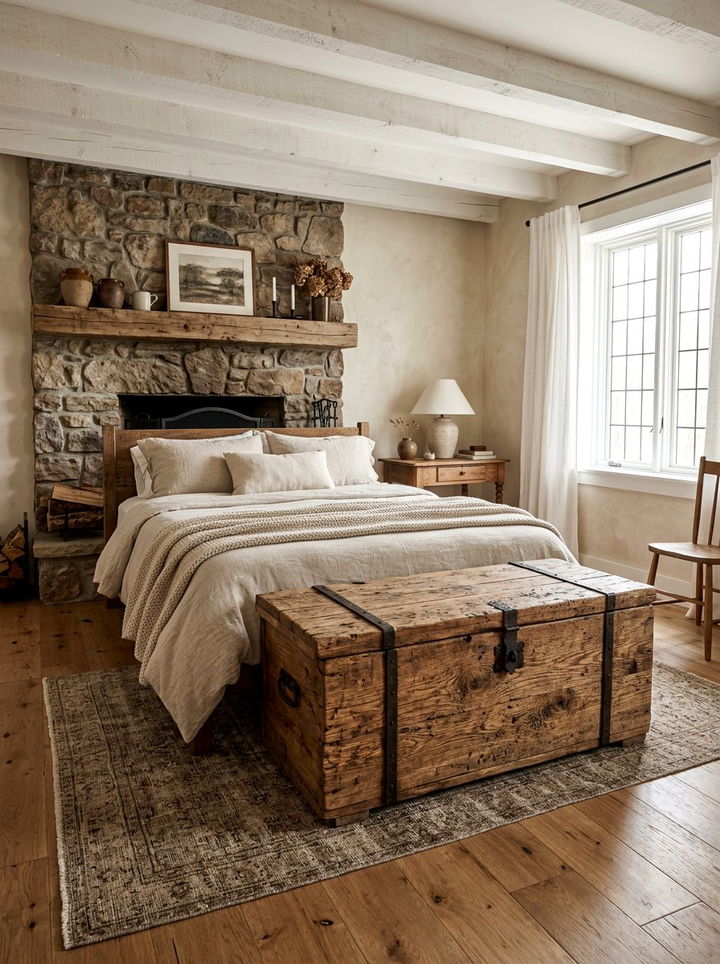 Rustic Wooden Trunk - 30 bedroom storage chests