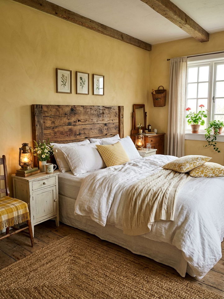Rustic Yellow And White Bedroom - 30 yellow and white bedroom ideas