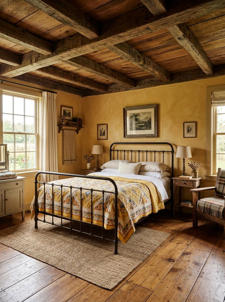 Rustic Yellow Bedroom - 30 yellow bedroom ideas