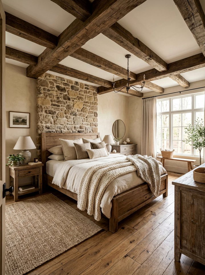Rustic beige bedroom - 30 beige bedroom design ideas