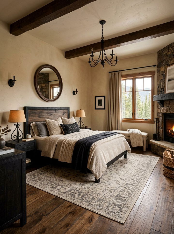 Rustic black and beige bedroom - 30 black and beige bedroom color combo