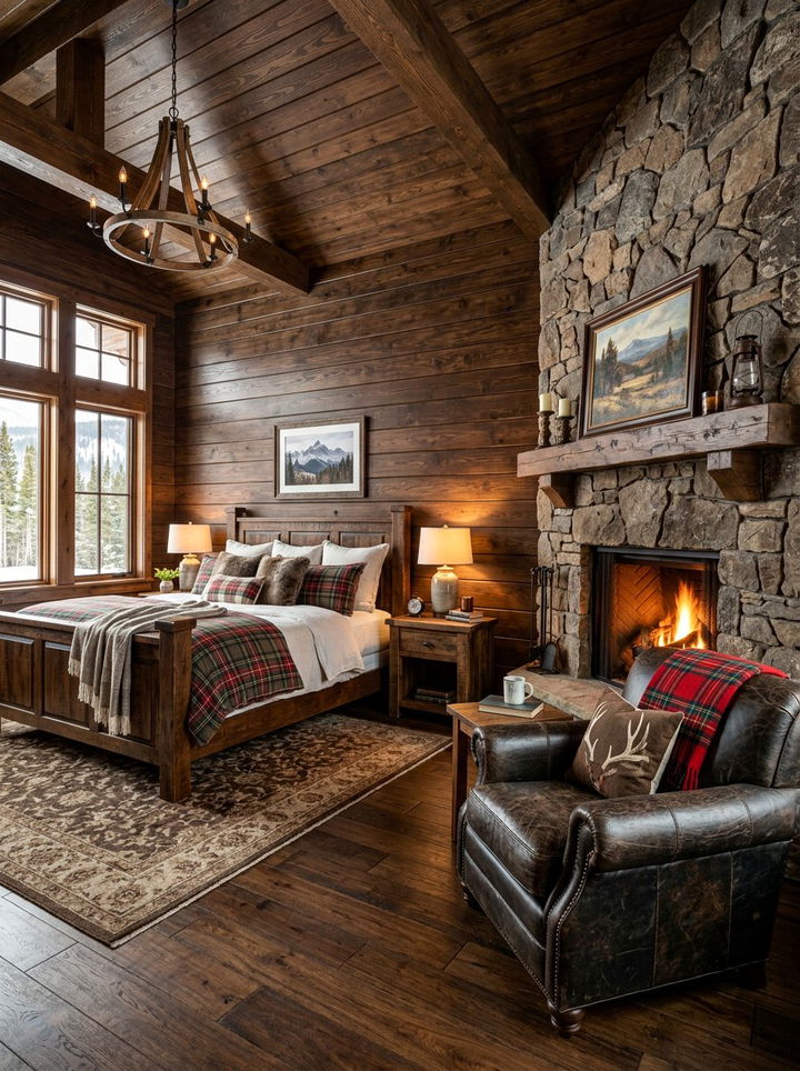 Rustic brown shiplap bedroom - 30 bedroom shiplap walls