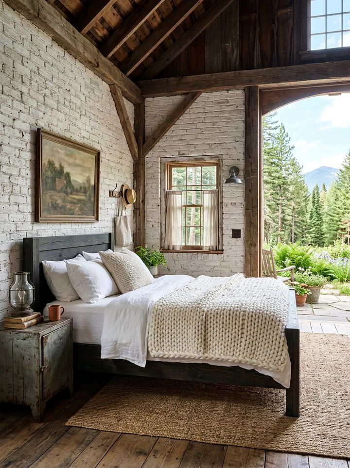 Rustic charcoal and white bedroom - 30 charcoal and white bedroom ideas