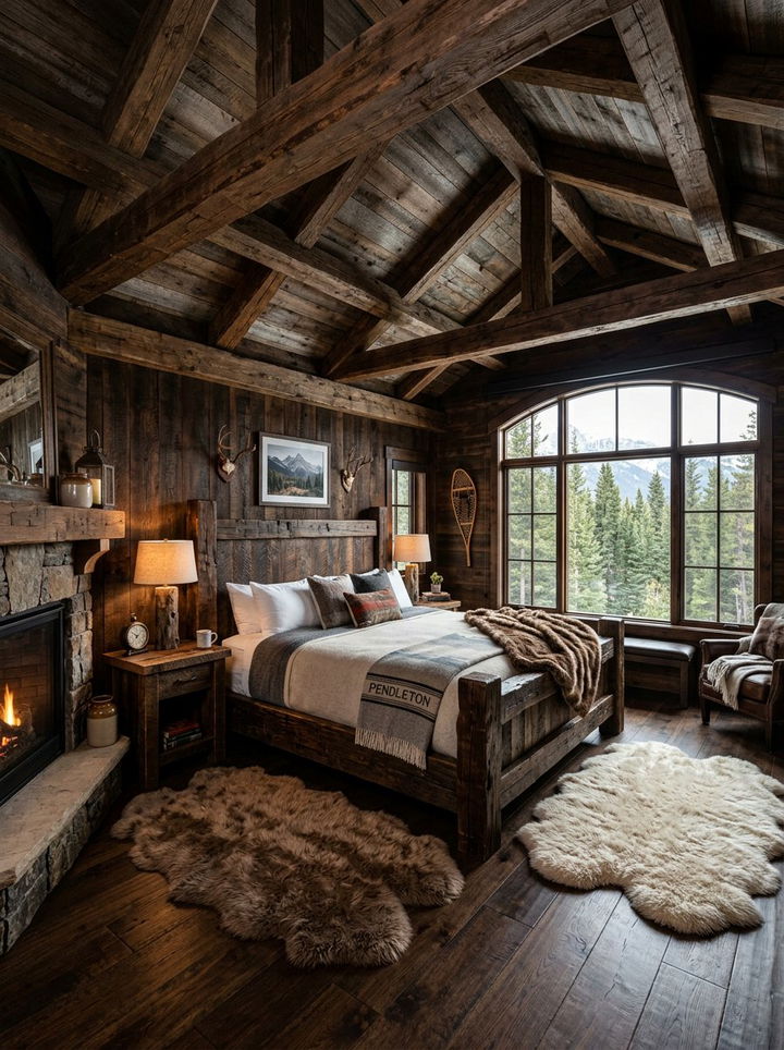 Rustic dark wood bedroom - 30 moody bedroom ideas