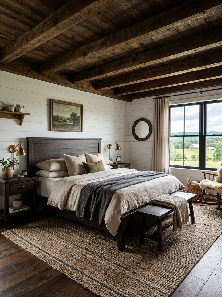 Rustic espresso farmhouse bedroom - 30 espresso bedroom ideas
