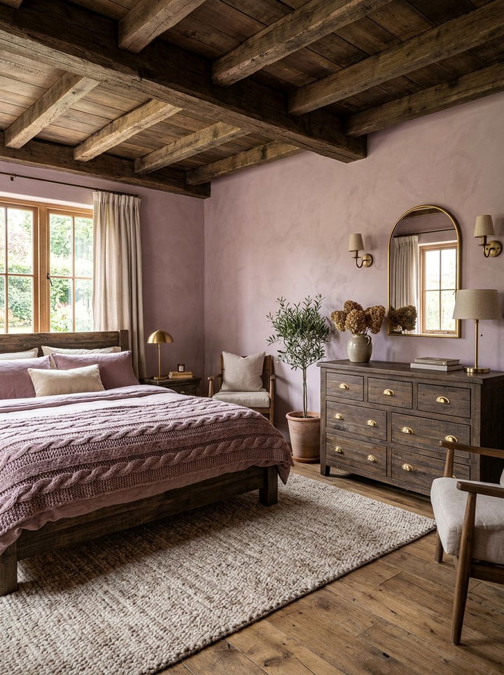Rustic mauve bedroom gold hardware - 30 mauve and gold bedroom ideas