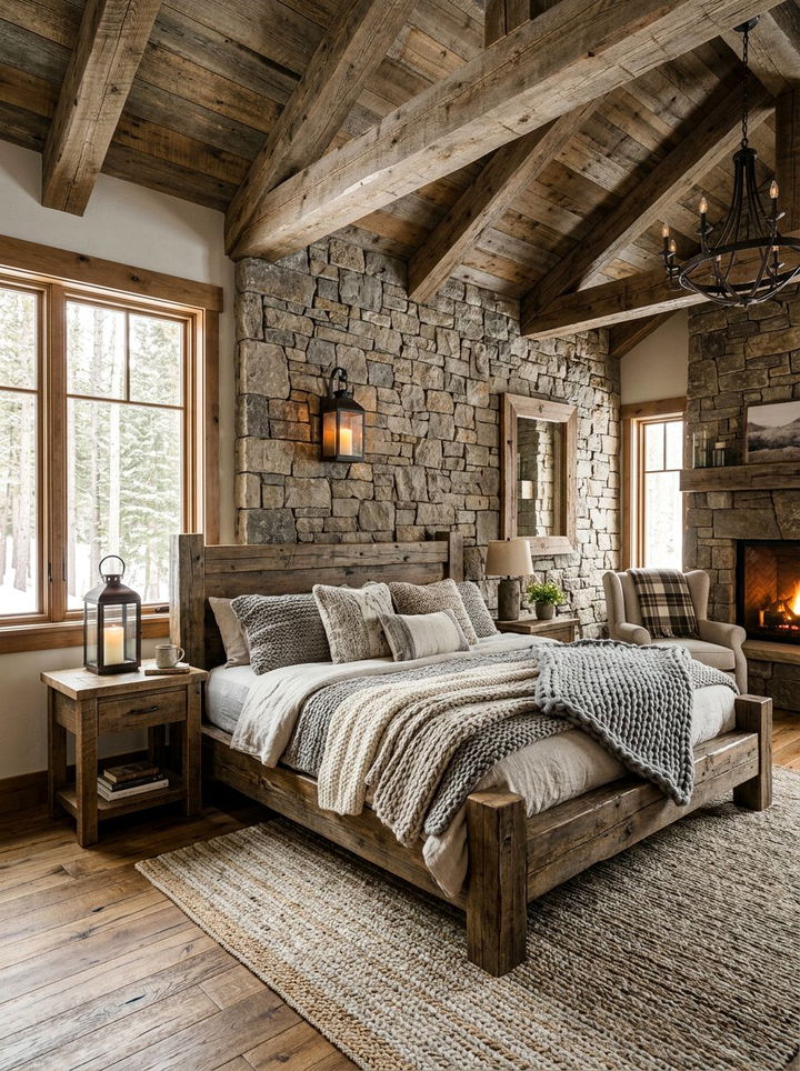 Rustic pebble gray bedroom - 30 pebble gray bedroom ideas