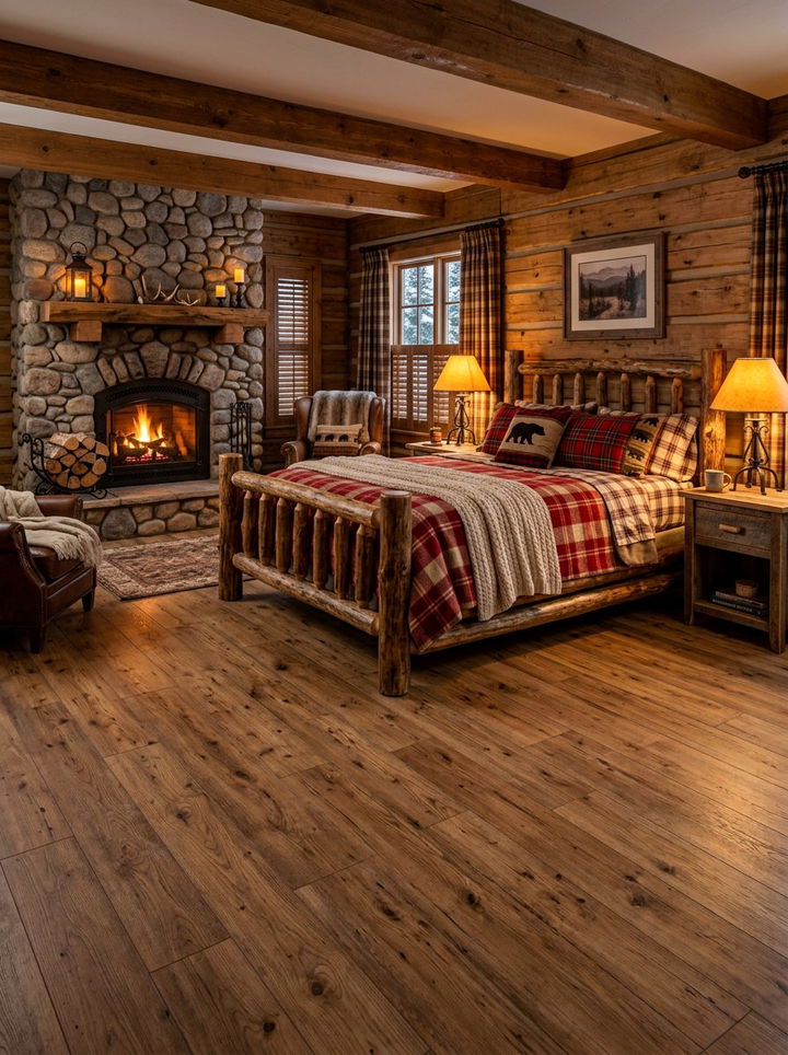 Rustic pine bedroom laminate - 30 bedroom laminate flooring ideas