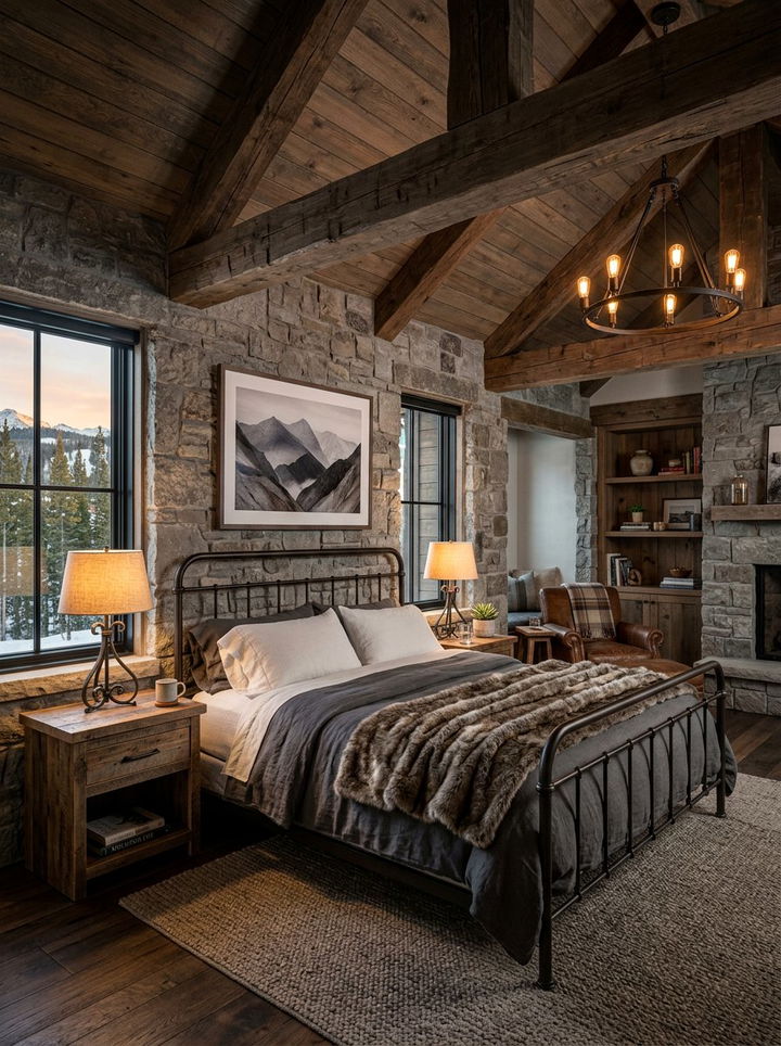 Rustic stone gray bedroom - 30 stone gray bedroom ideas