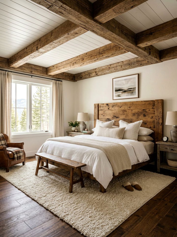 Rustic tan and white bedroom - 30 tan and white bedroom ideas