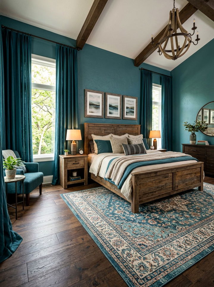 Rustic teal master bedroom - 30 rustic teal bedroom ideas