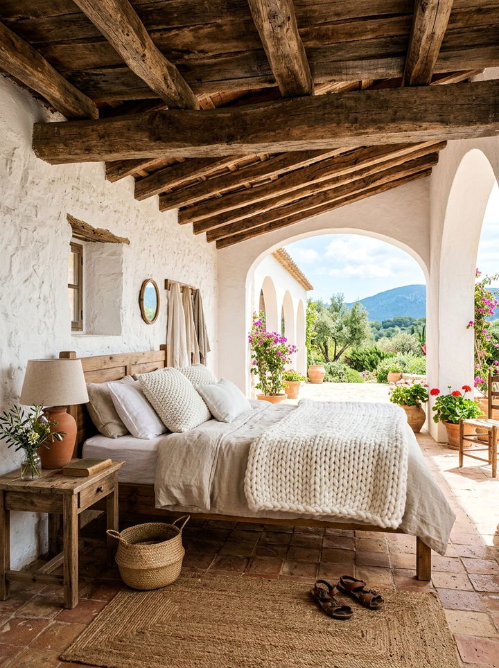 Rustic terracotta and white bedroom - 30 terracotta and white bedroom ideas