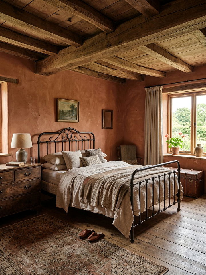 Rustic terracotta bedroom walls - 30 bedroom terracotta walls