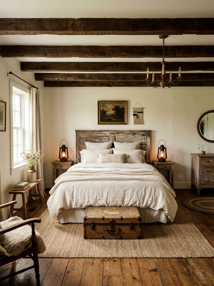 Rustic white bedroom - 30 milky white bedroom ideas