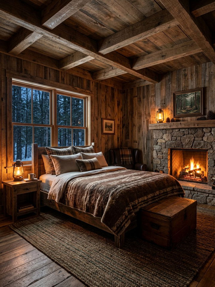 Rustic wood paneling - 30 brown bedroom ideas