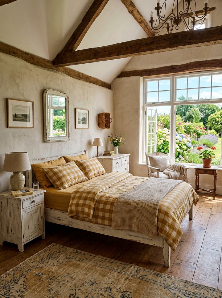 Rustic yellow farmhouse bedroom - 30 golden yellow bedroom ideas