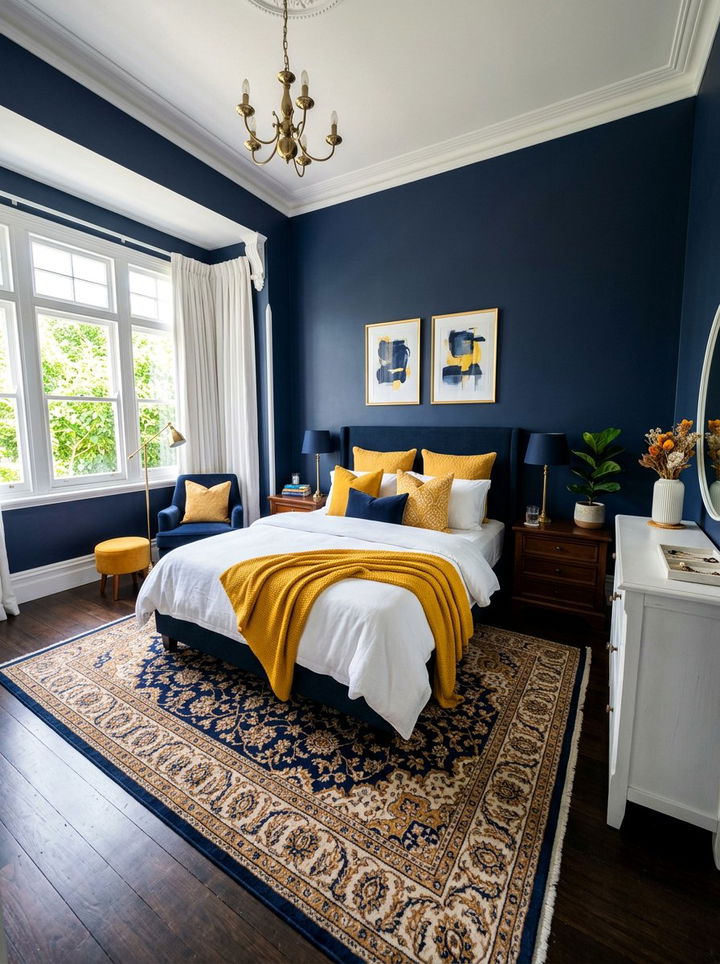 Saffron And Navy Blue Bedroom - 30 saffron bedroom ideas