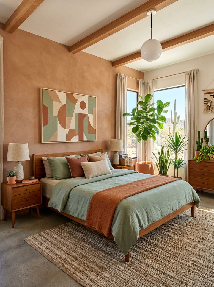 Sage And Terracotta Bedroom - 30 warm tone bedroom ideas