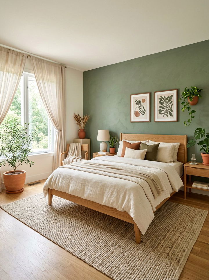 Sage Green Accent Wall - 30 colorful bedroom accent wall ideas