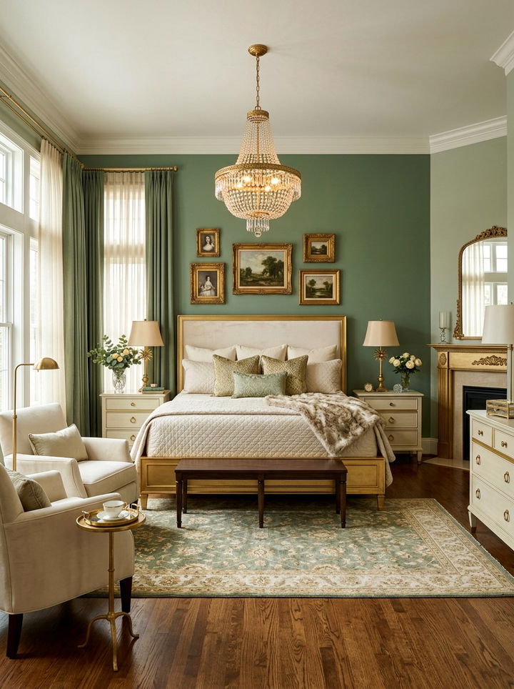 Sage Green And Gold Bedroom - 30 sage green accent wall bedroom