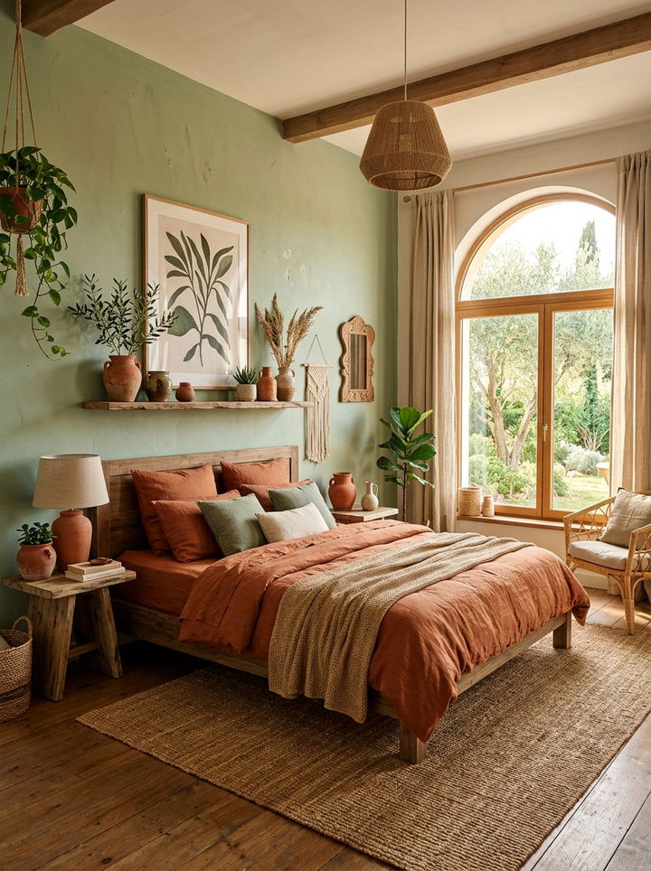 Sage Green And Terracotta Bedroom - 30 sage green accent wall bedroom