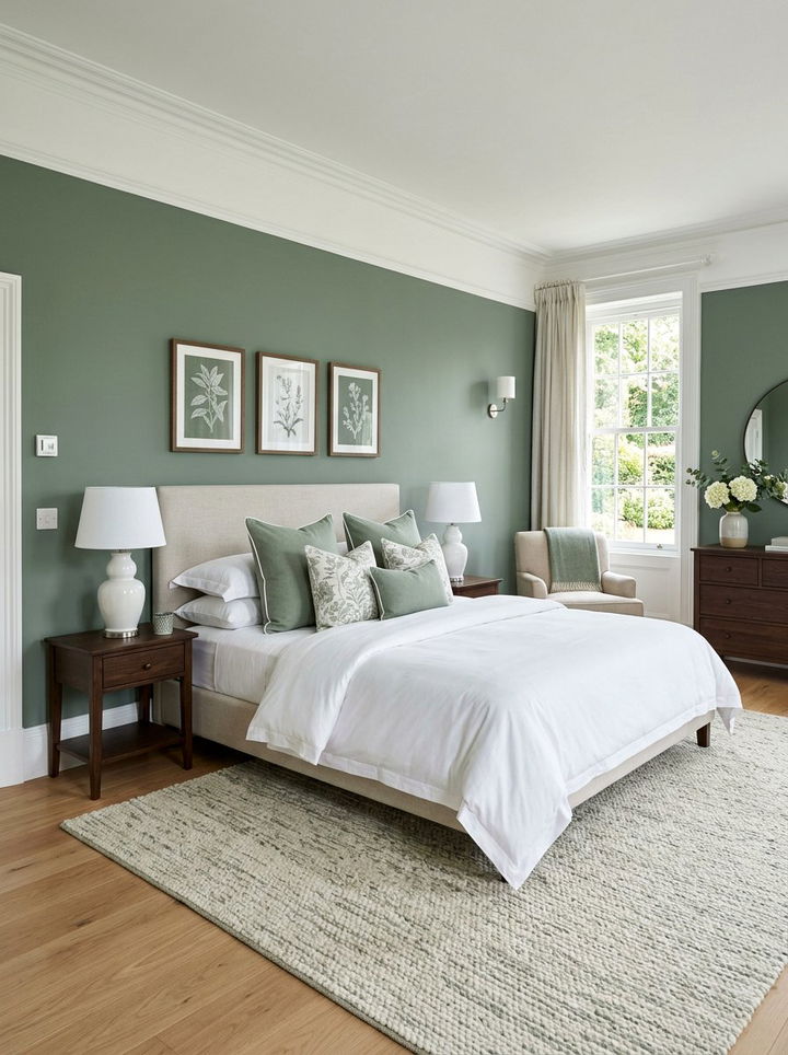 Sage Green And White Bedroom - 30 bedroom sage green walls