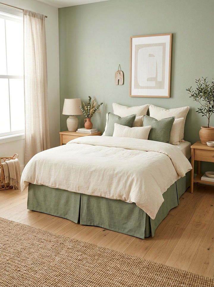 Sage Green Bed Skirt - 30 bedroom bed skirts