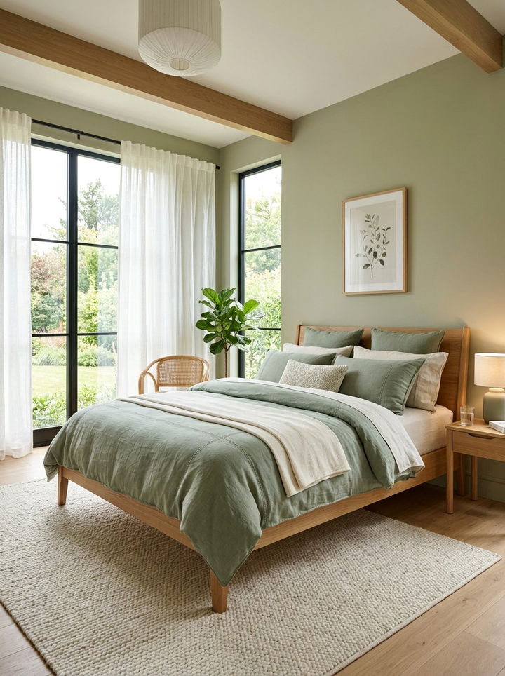 Sage Green Bedding - 30 green bedroom decor ideas