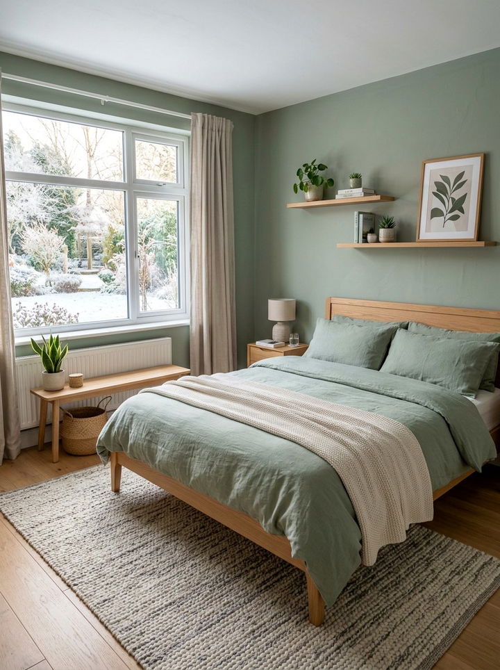 Sage Green Bedroom - 30 winter inspired bedroom color ideas