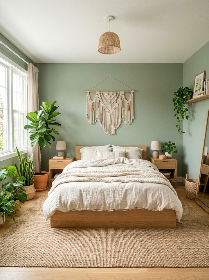 Sage Green Bedroom - 30 bohemian green bedroom ideas