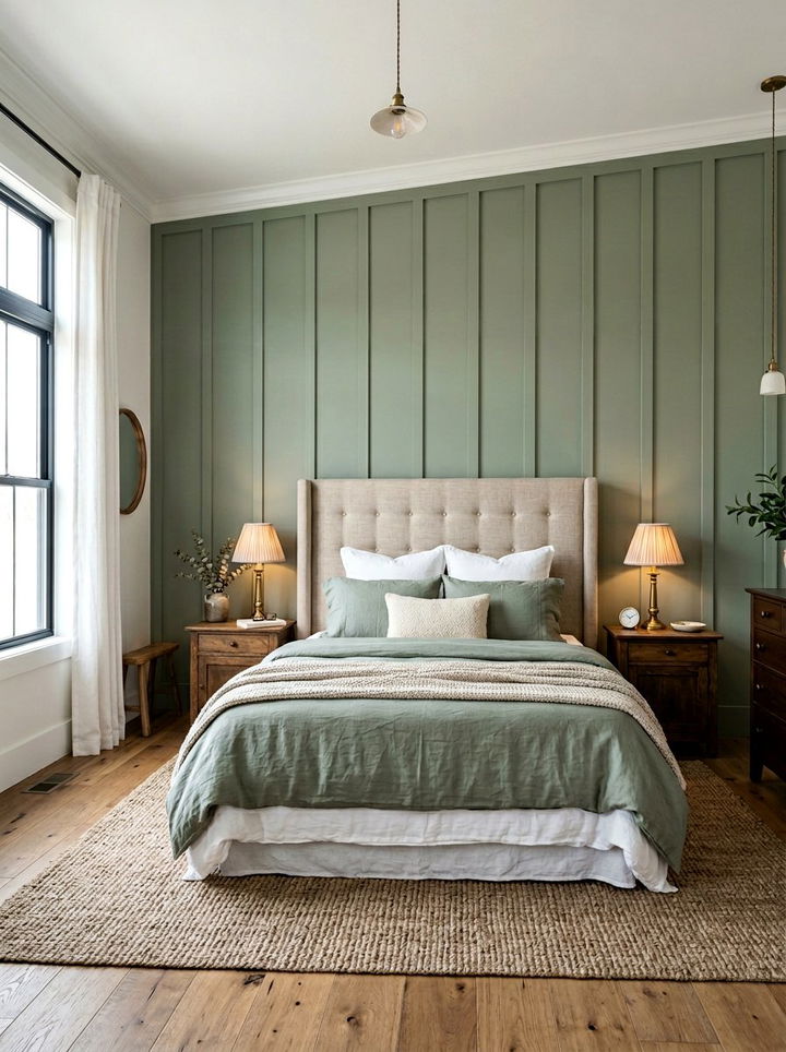 Sage Green Board And Batten Bedroom - 30 sage green accent wall bedroom