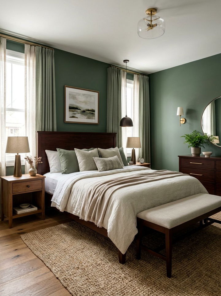 Sage Green Bold Bedroom - 30 bold color bedroom ideas