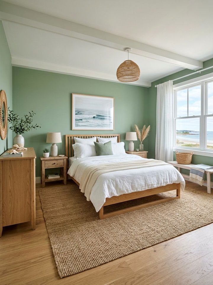 Sage Green Coastal Bedroom - 30 coastal green bedroom ideas