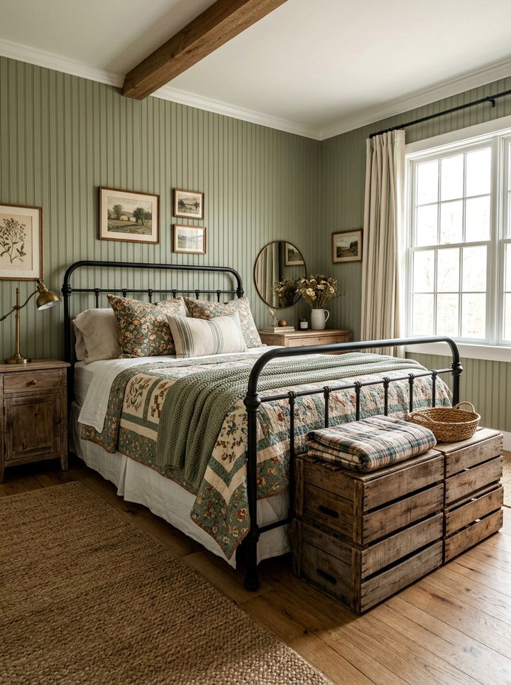 Sage Green Country Bedroom - 30 green bedroom ideas