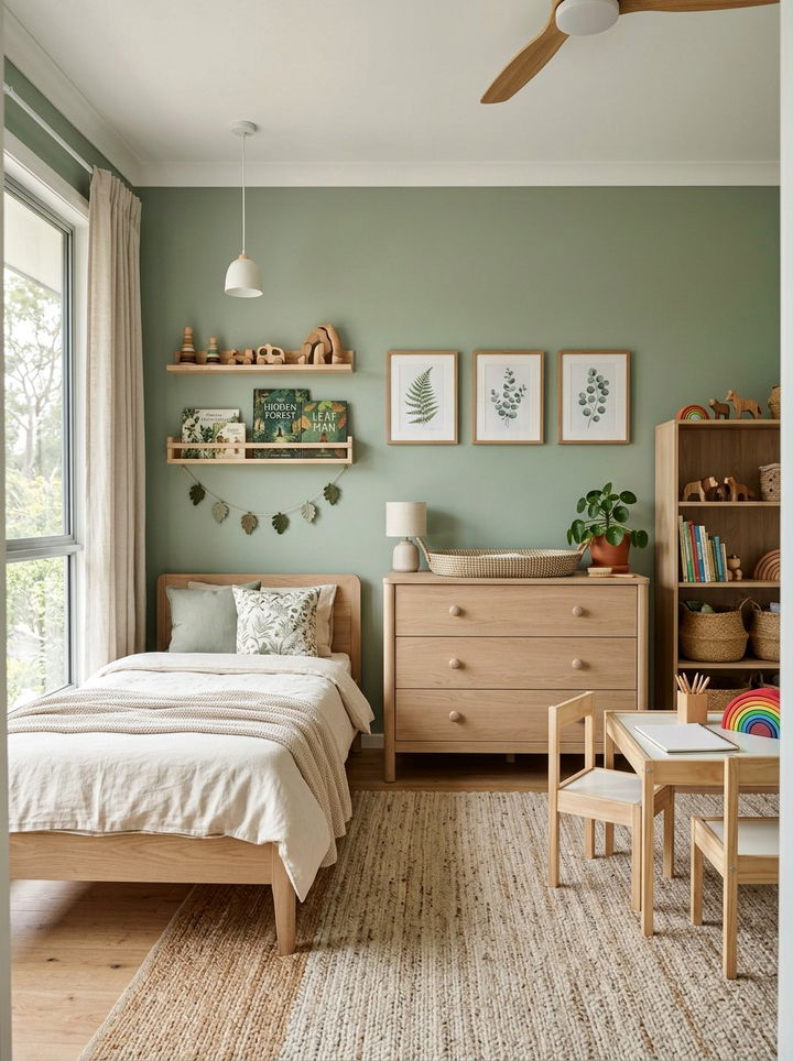 Sage Green Kids Room - 30 preschooler bedroom ideas