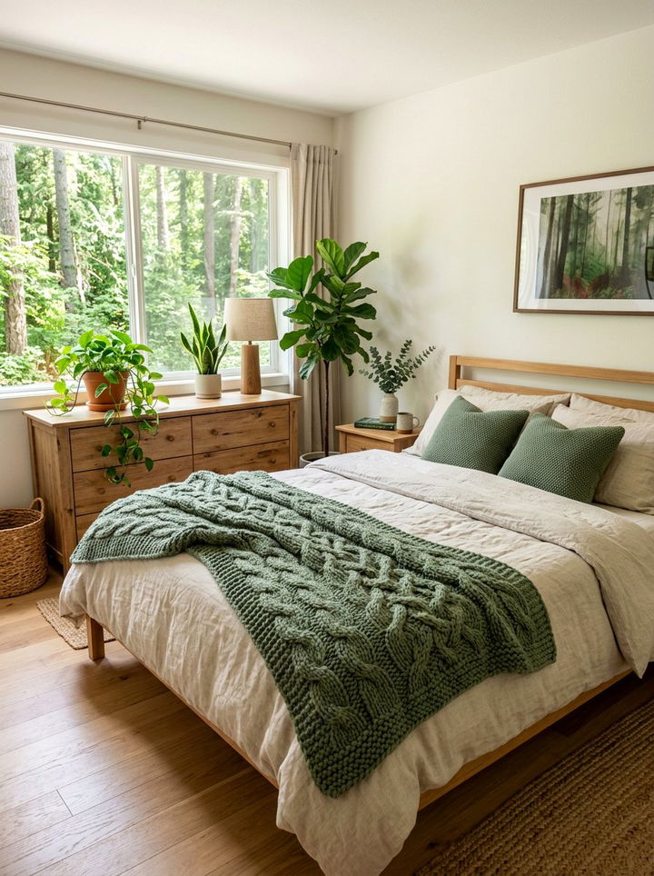 Sage Green Knitted Bedroom - 30 knitted bedroom ideas