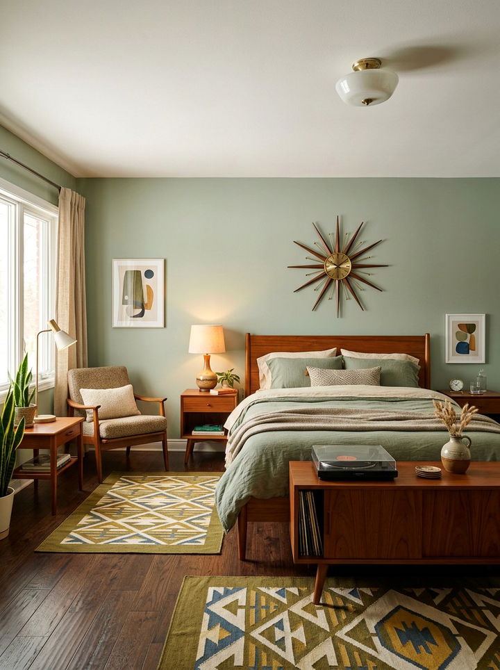 Sage Green Mid Century Modern Bedroom - 30 bedroom sage green walls