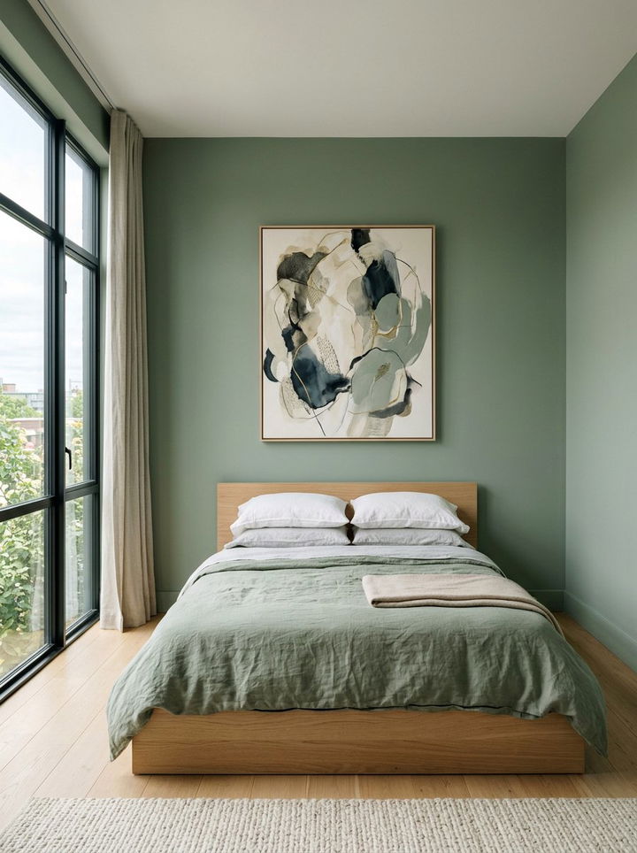 Sage Green Minimalist Bedroom - 30 bedroom sage green walls