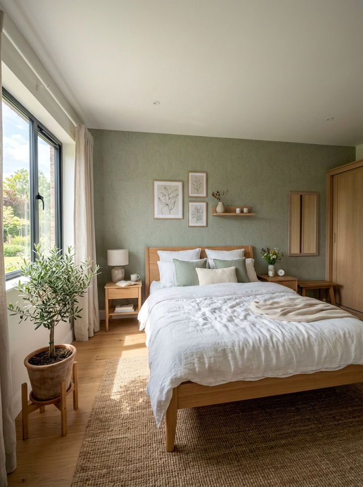 Sage Green Minimalist Wallpaper - 30 bedroom minimalist wallpapers