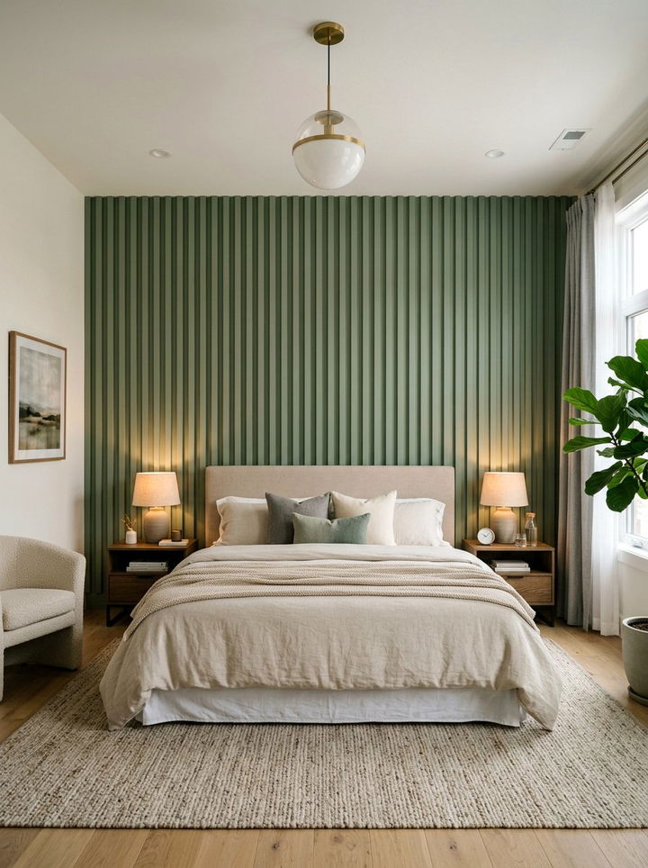 Sage Green Slat Wall Bedroom - 30 sage green accent wall bedroom