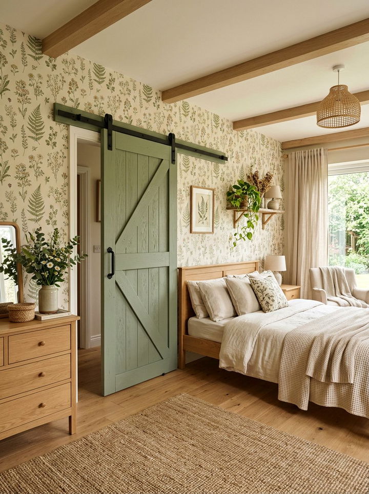 Sage Green Sliding Door - 30 bedroom barn doors